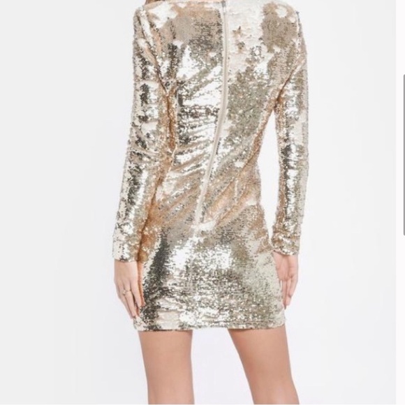 NEW MISHA COLLECTION GOLD SEQUIN DRESS - Picture 3 of 3
